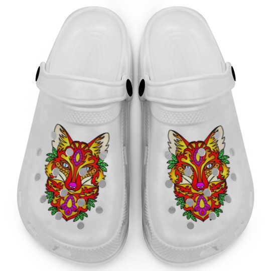 Discover Fox boho abstract art Clogs