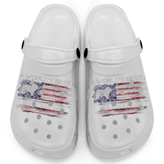 Discover Vintage USA Flag World's Best English Bulldog Clogs