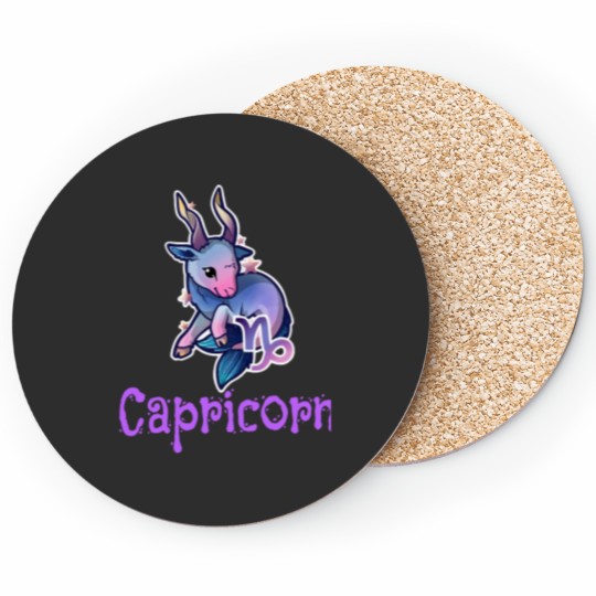 Discover Capricorn Zodiac Sign Kawaii Goat Coasters