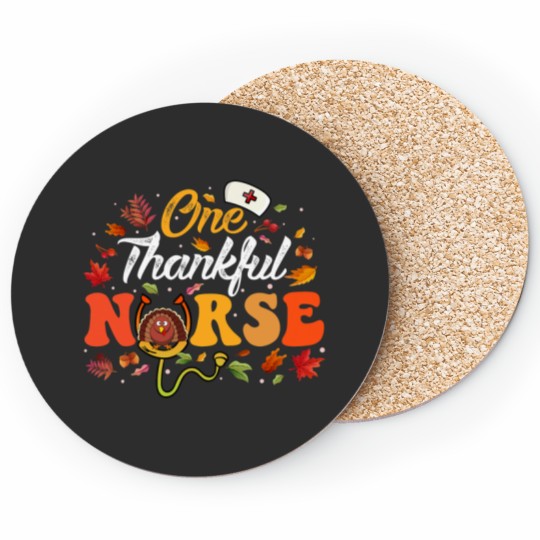 Discover One Thankful  Stethoscope Turkey Autumn Coasters