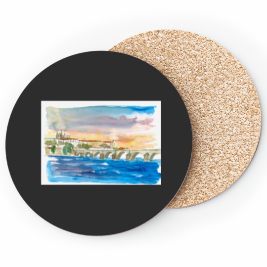Discover Charles Bridge And Prague Castle View with Hradcin Coasters