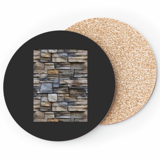 Discover Decorative Beige Gray Stone Cladding Pattern Coasters