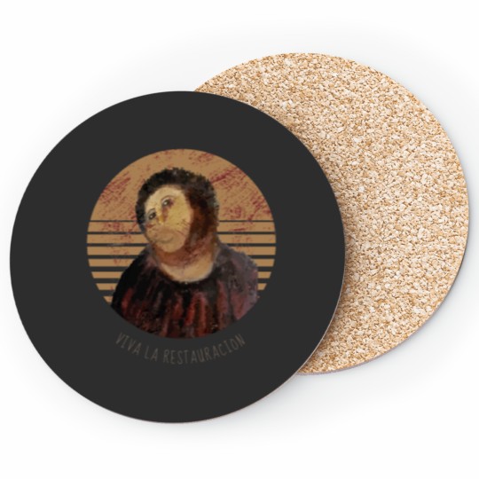 Discover Viva La Restauracion Jesus Fresco Restoration Fail Meme Coasters
