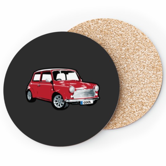 Discover Red  British car Coasters