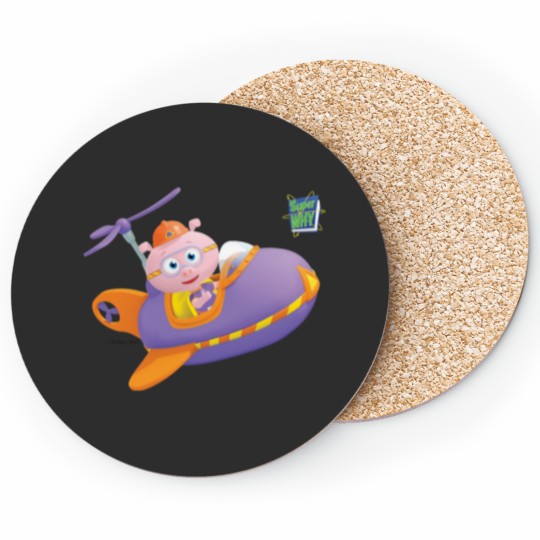 Discover Super WHY! Alpha Pig Plane Sticker Coasters