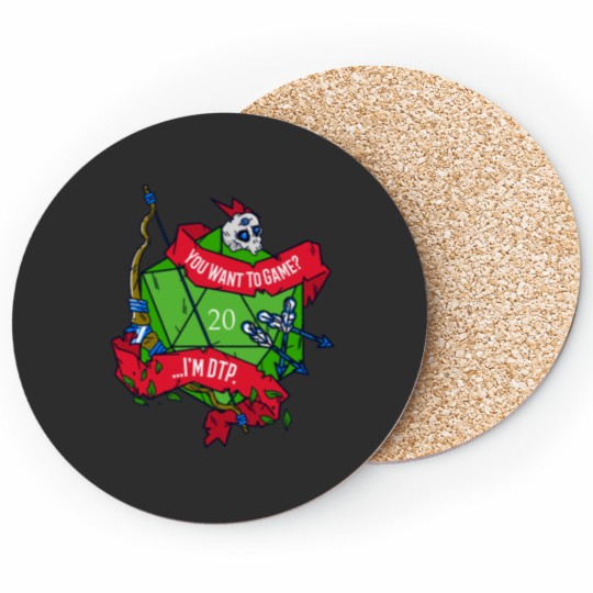 Discover You Want To Game …I’m DTP. (BOW) – D20 Table-top-Gaming Coasters