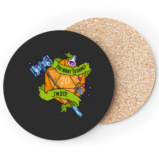 Discover You Want To Game …I’m DTP. (HAMMER) – D20 Table-top-Gaming Coasters