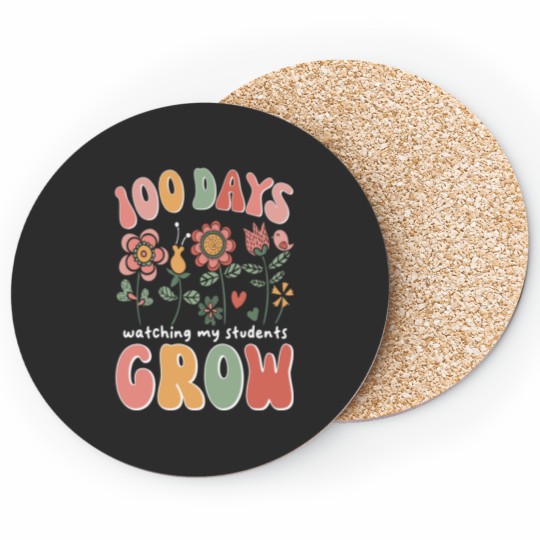 Discover 100 Days Growing Boho Flowers Teacher 100th Day Coasters