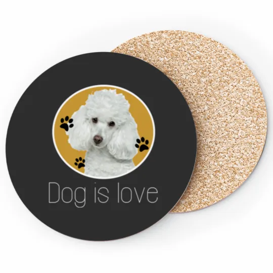 Discover Dog is Love Cute Poodle Coasters