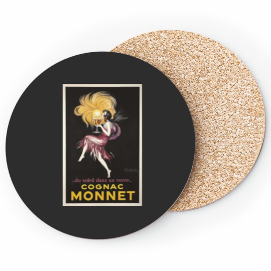 Discover Cognac Monnet Cognac Vintage Beverage Coasters