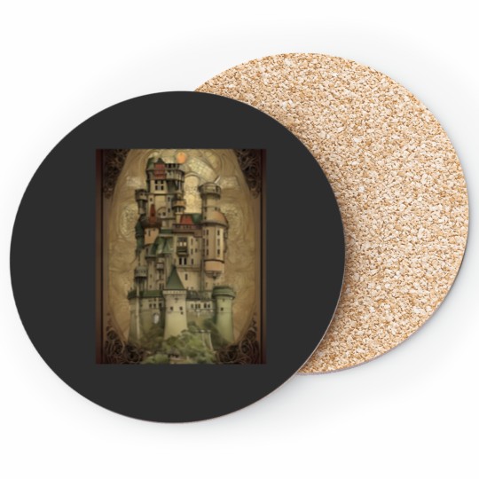 Discover Castle of Old Aberdeen Bestiary Graphic Coasters