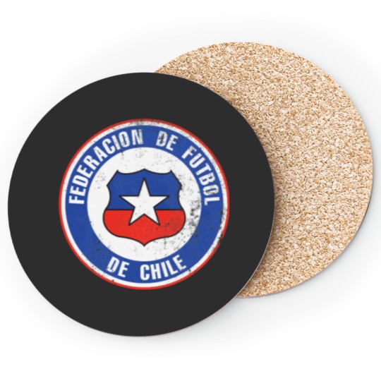 Discover Chile Soccer Flag Team Support Gift Coasters