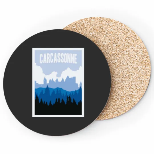 Discover Carcassonne Board Game- Minimalist Travel Style - Gaming Art Coasters