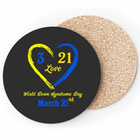 Discover World Down Day T-Shirt Awareness March 21 Coasters