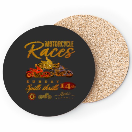 Discover Vintage Motorcycle Races Coasters