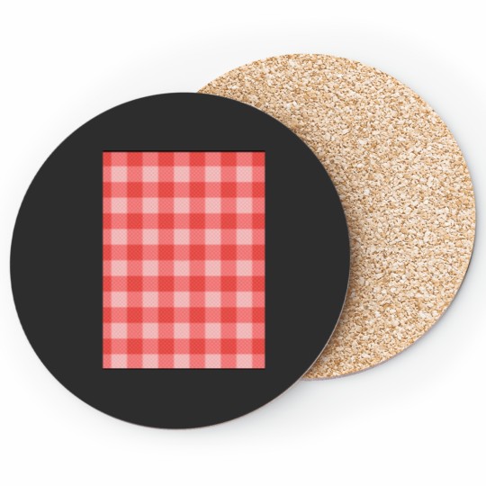 Discover Red checkered tablecloth pattern Graphic Coasters