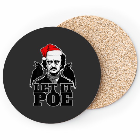 Discover Let It Poe Funny Edgar Allan Poe Christmas Coasters