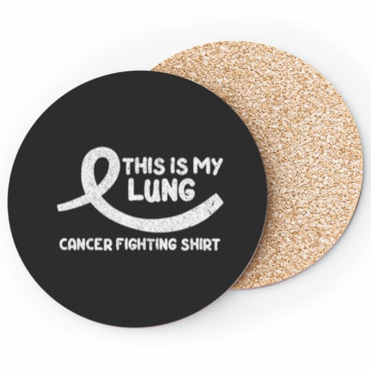 Discover Cancer Fighter White Ribbon Warrior Lung Cancer Awareness Coasters