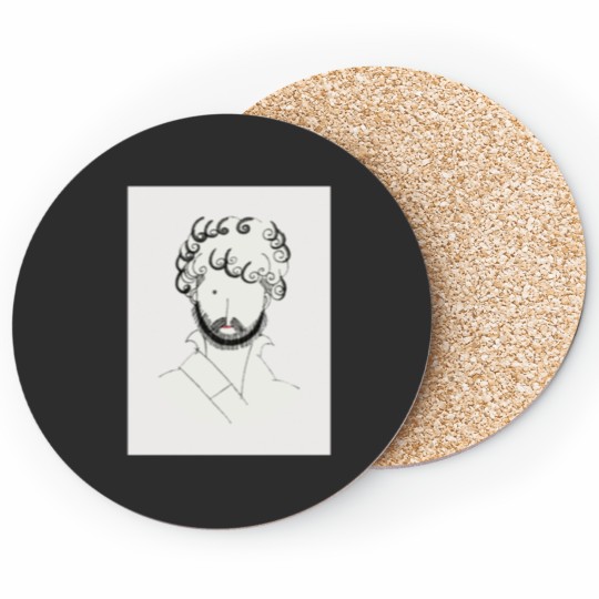 Discover Vintage Guy Line Drawing by Charles Martin Coasters