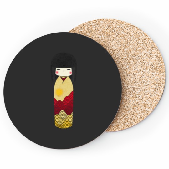 Discover Red Sea Kokeshi Doll Coasters