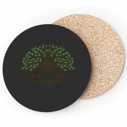Discover Save Soil Logo Coasters
