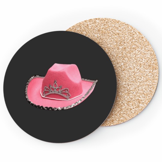 Discover Pink Rhinestone Cowboy Hat Sticker Coasters