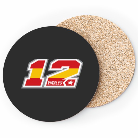 Discover Maverick Viñales 12 Motorbike Motorcycle Reider Flag Coasters