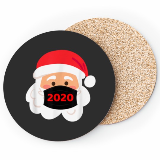Discover Santa Wearing Mask Quarantine Christmas 2020 Coasters