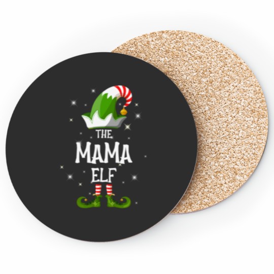 Discover The Mama Elf Family Matching Group Christmas Coasters