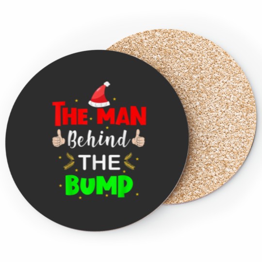 Discover Man Behind Bump Funny Christmas Pregnancy Husband Dad 2020 Coasters