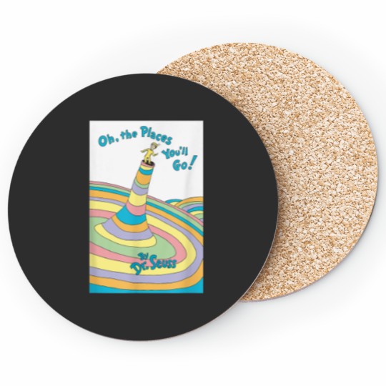 Discover Dr Seuss Oh The Places You'Ll Go Book Cover Shoe Coasters