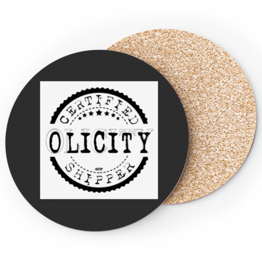 Discover Certified Olicity Shipper Black Stamp Coasters