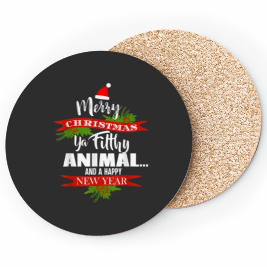 Discover Merry Animals Christmas Ya Filthy Animal Funny Christmas Coasters