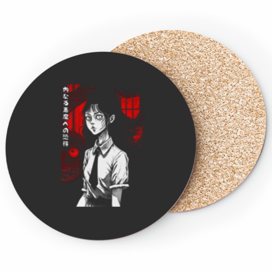 Discover Inner Demons - Anime Schoolgirl Horror Coasters