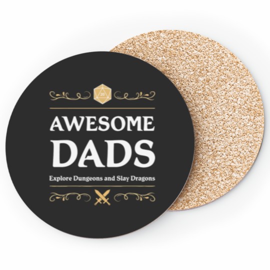 Discover Awesome Dads Explore Dungeons and Slay Dragons Coasters