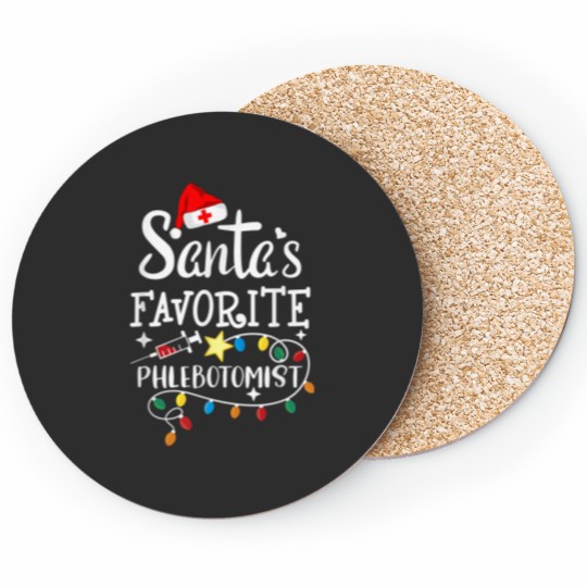 Discover Santa's Favorite Phlebotomist Christmas Phlebotomy Rn Nurse Coasters