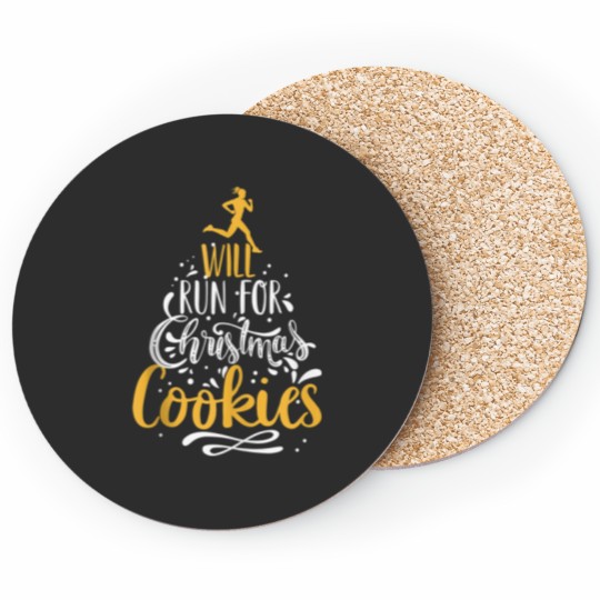 Discover Will Run For Christmas Cookies Lady Runners Workout Gift Coasters