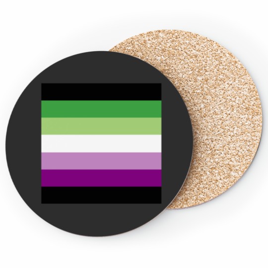 Discover AceAro Purple-Green Asexual Aromantic Pride Flag Queer LGBT+ Pin Coasters