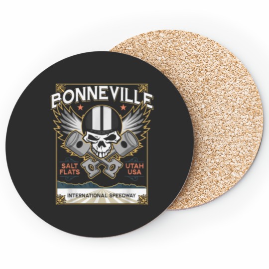 Discover Bonneville Salt Flats Utah International Speedway Skull 8448 Coasters