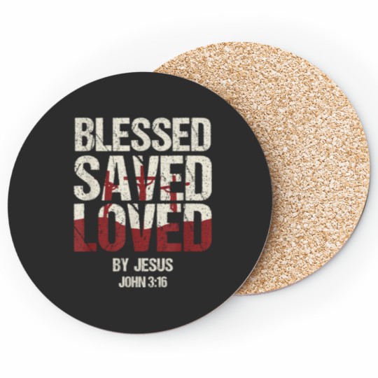 Discover Blessed Stored Loved by Jesus John 316 2134 Coasters