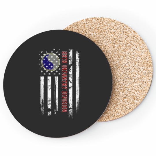 Discover 29th Infantry Division Veteran USA Flag Veterans Day Xmas Coasters