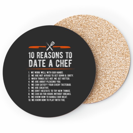Discover 10 Reasons To Date A Chef Gift Funny Cook Assistant Gift Coasters