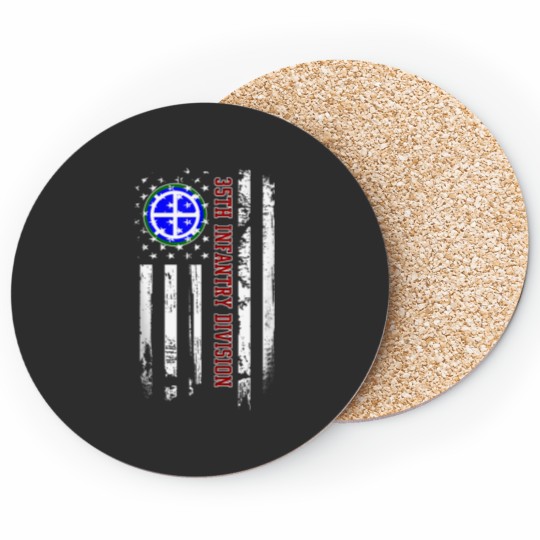 Discover 35th Infantry Division Veteran USA Flag Veterans Day Xmas Coasters