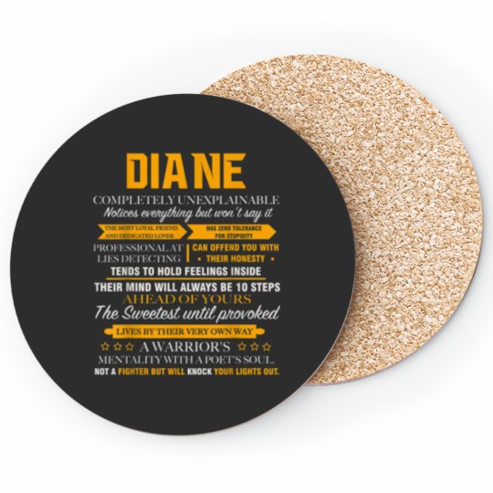 Discover DIANE completely unexplainable name  Front Print 1kfeme Coasters