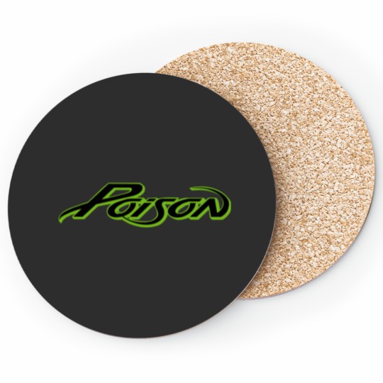 Discover Poison Solid logo Coasters