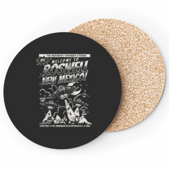 Discover Welcome to Roswell Sticker Coasters
