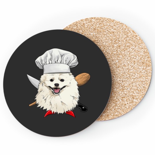Discover American Eskimo Chef Dog Cooking Baking Lover 463 Coasters