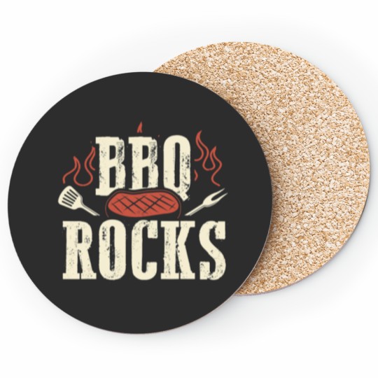 Discover BBQ Rocks Grilling Barbecue Lover Grill Coasters