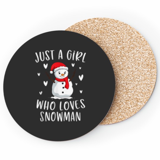 Discover Just A Girl Who Loves Snowman Xmas Cute Christmas Coasters