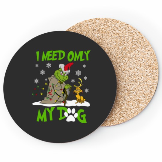 Discover Merry Christmas I Need Only My Dog Coasters